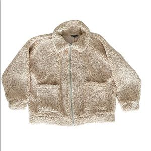 Wild Fable Cream Teddy Bear Sherpa Coat Sweater Jacket Outerwear Oversized Fall